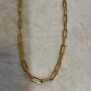 Gold Plated Paperclip Choker Necklace
